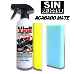 DASHBOARD POLISH WITHOUT SILICONE + SPONGE + CLOTH WITH GUN 500 ML.