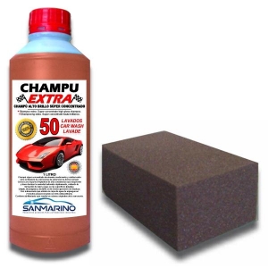 SHAMPOING CARROSSERIES HAUTE BRILLANCE SUPER CONCENTRE + ÉPONGE PROFESSIONNELLE 1 L.