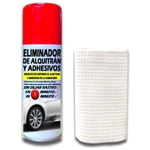 SPRAY ELIMINADOR DE ALQUITRÁN Y ADHESIVOS + BAYETA 520 CC.