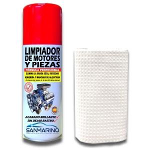 SPRAY NETTOYANT MOTEUR ET PIÈCES + LAVETTE 520 CC.